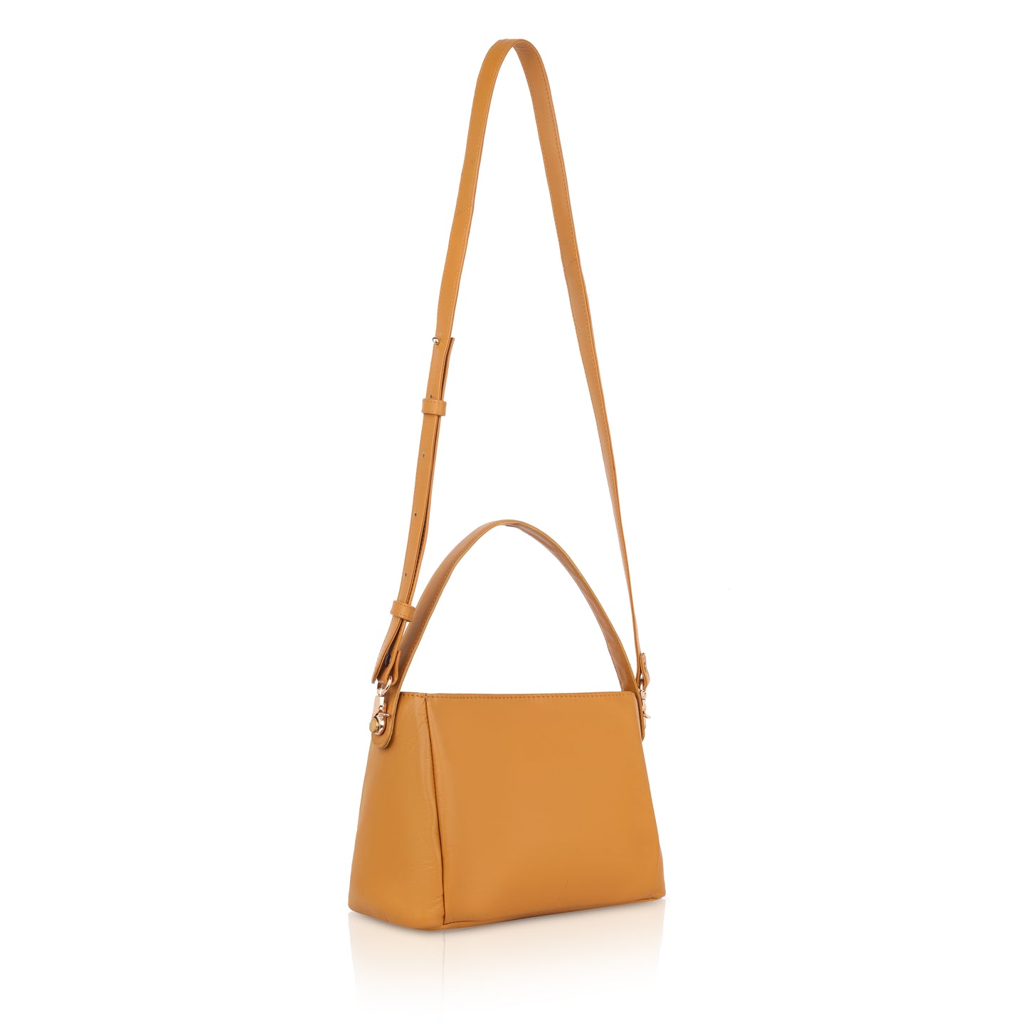Denion Women’s Mustard Leather Handbag with Adjustable Strap – Elegant Shoulder Bag, Sling & Everyday Office Tote