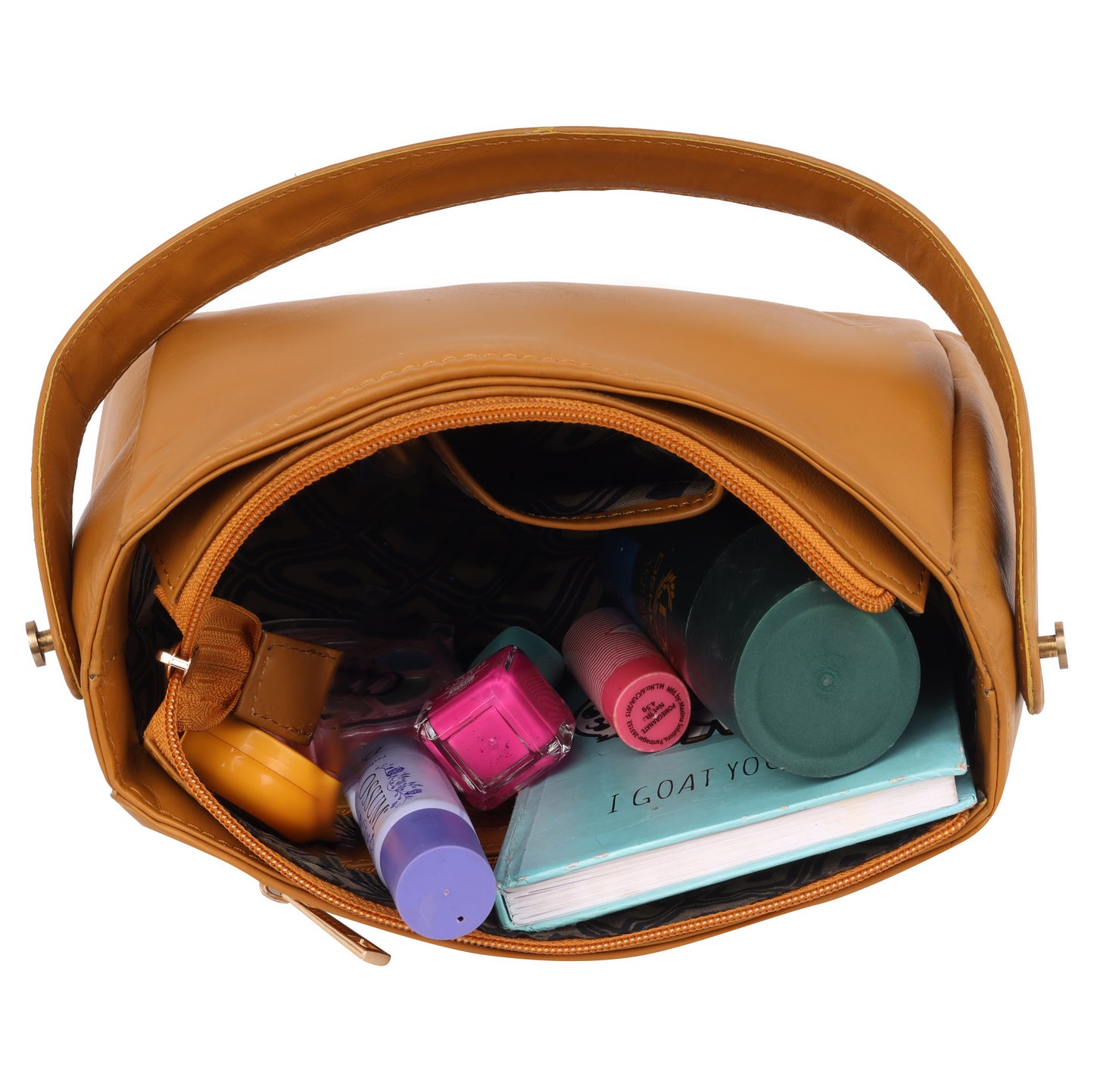 Denion Women’s Mustard Leather Handbag with Adjustable Strap – Elegant Shoulder Bag, Sling & Everyday Office Tote