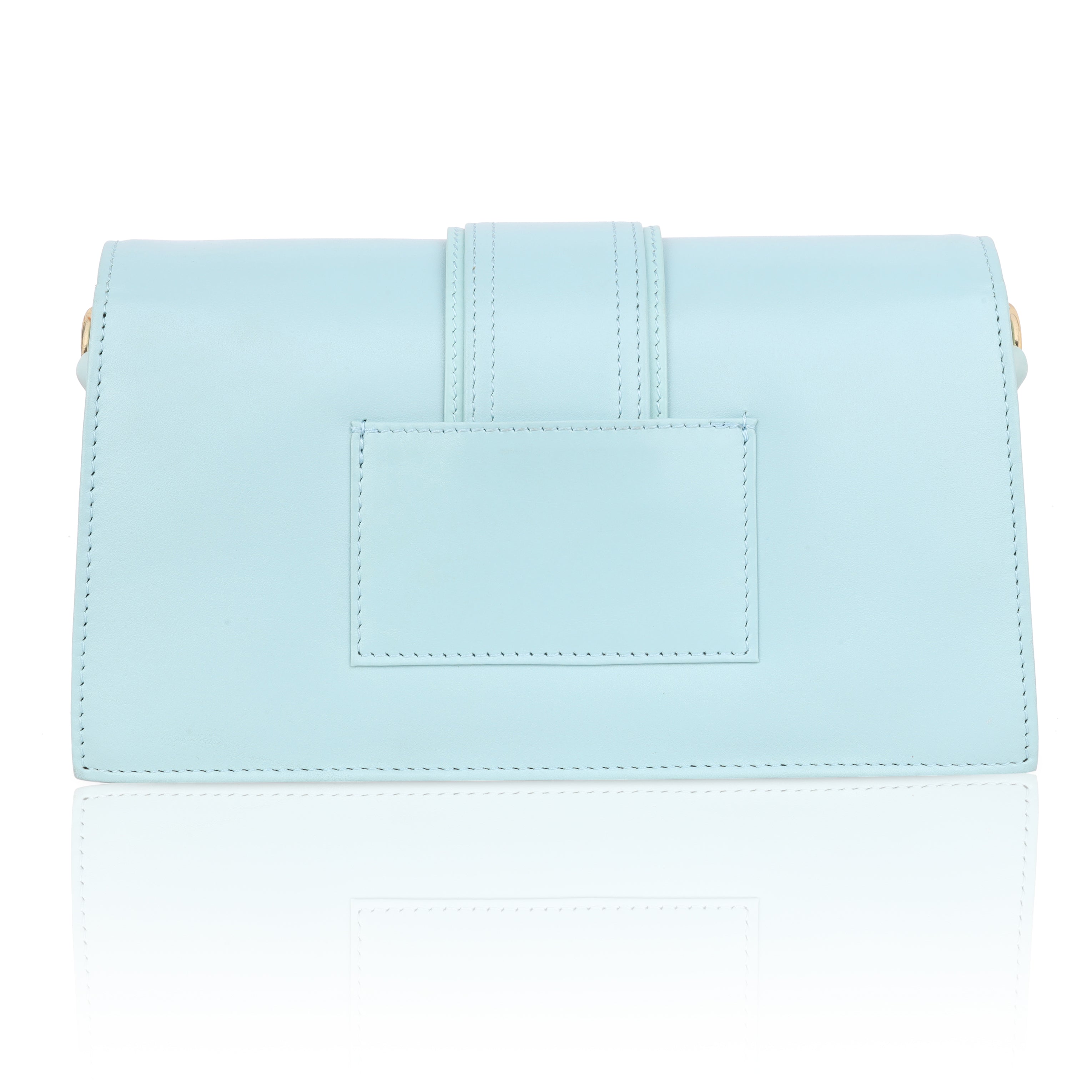 Denion Elegant Light Blue Leather Crossbody Sling Bag – Compact Shoulder Bag for Women