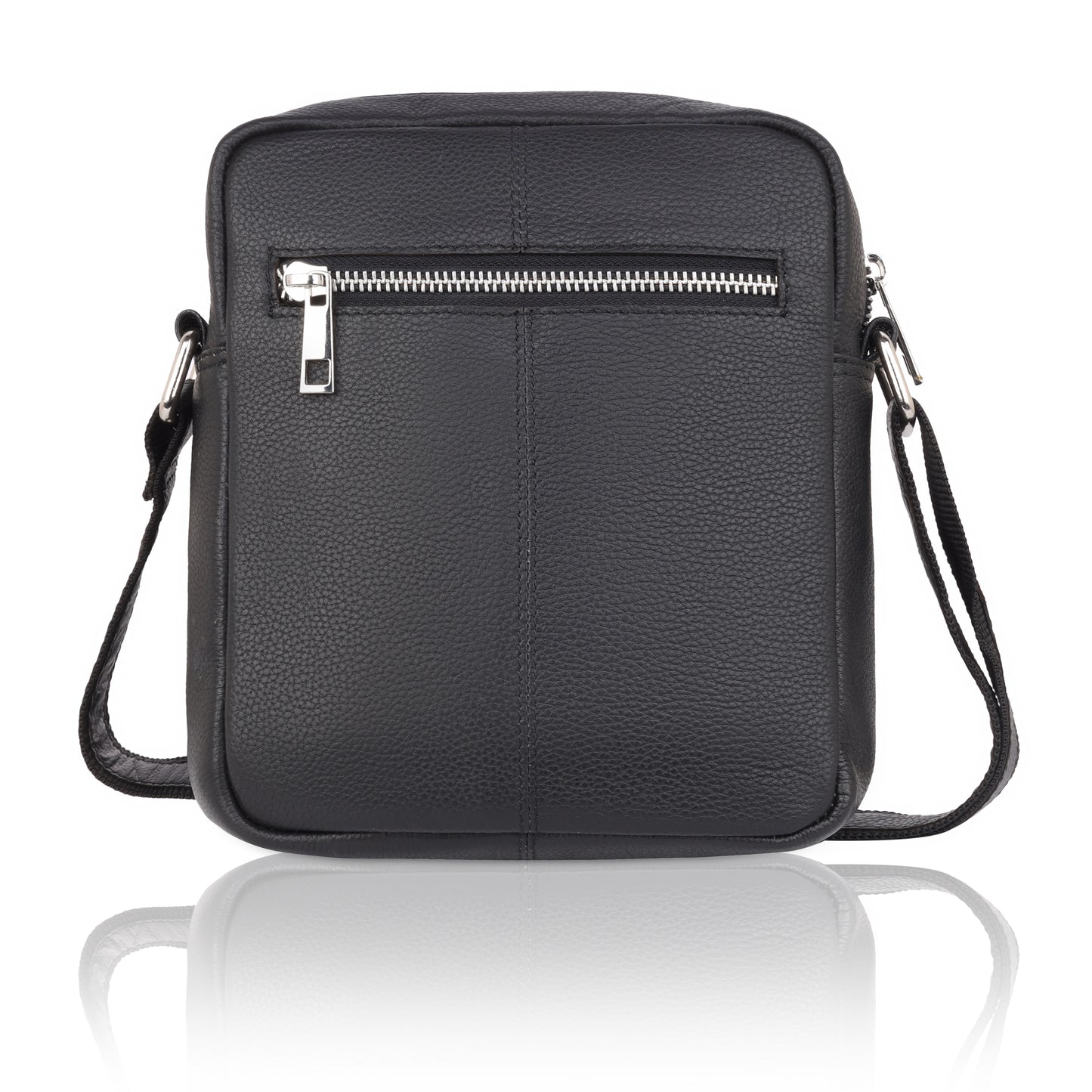 Denion Men’s Black Leather Crossbody Sling Bag – Stylish Shoulder & Messenger Bag for Travel, Office & Everyday Use