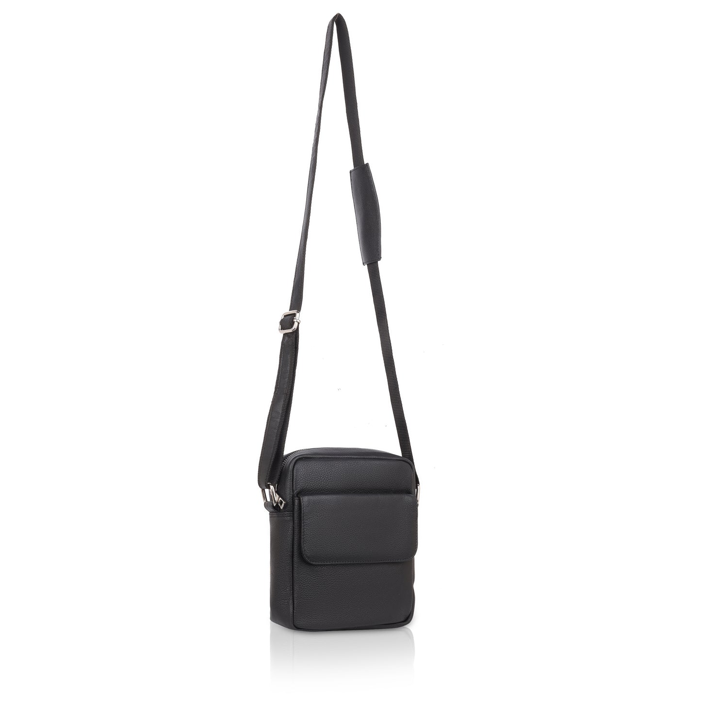 Denion Men’s Black Leather Crossbody Sling Bag – Stylish Shoulder & Messenger Bag for Travel, Office & Everyday Use