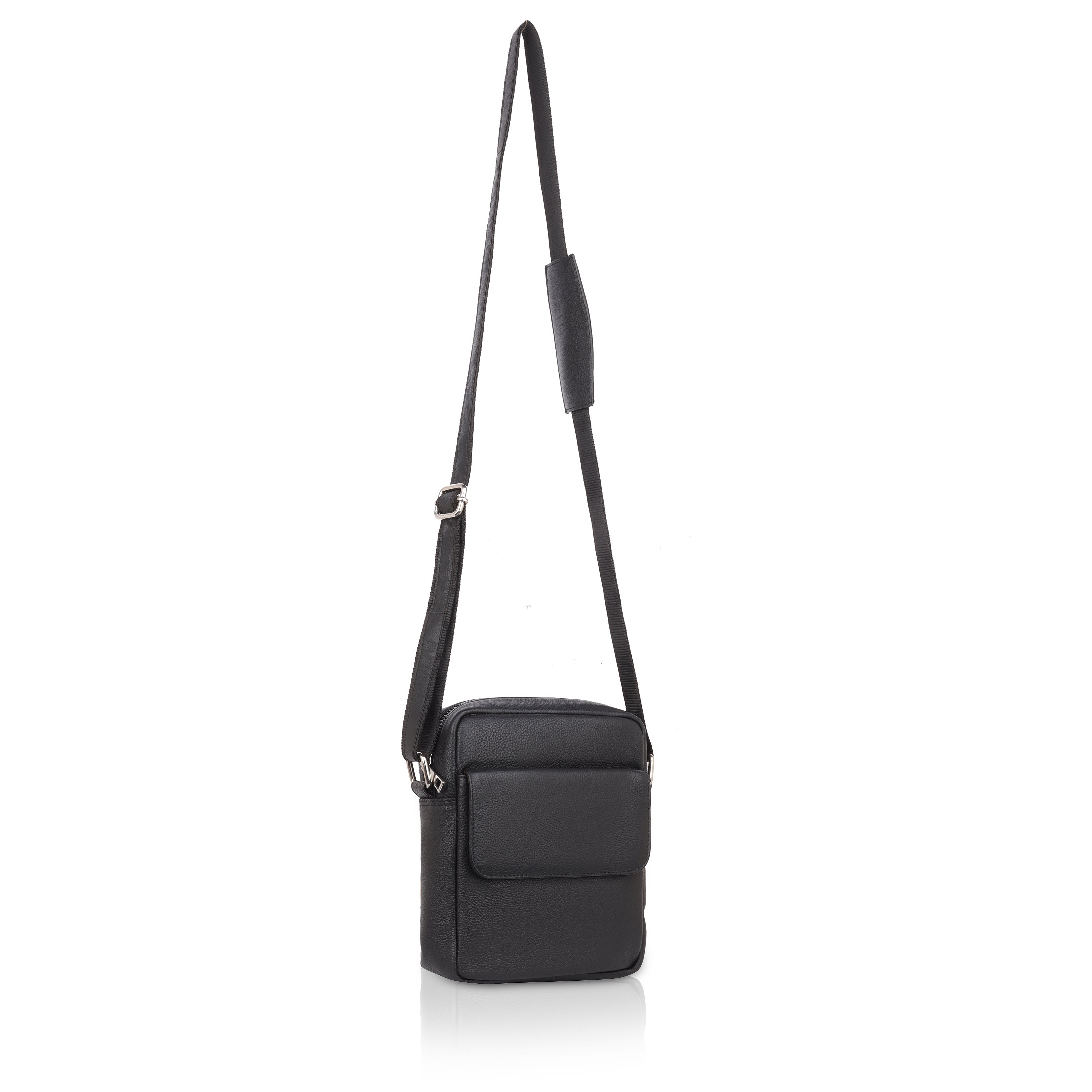 Denion Men’s Black Leather Crossbody Sling Bag – Stylish Shoulder & Messenger Bag for Travel, Office & Everyday Use