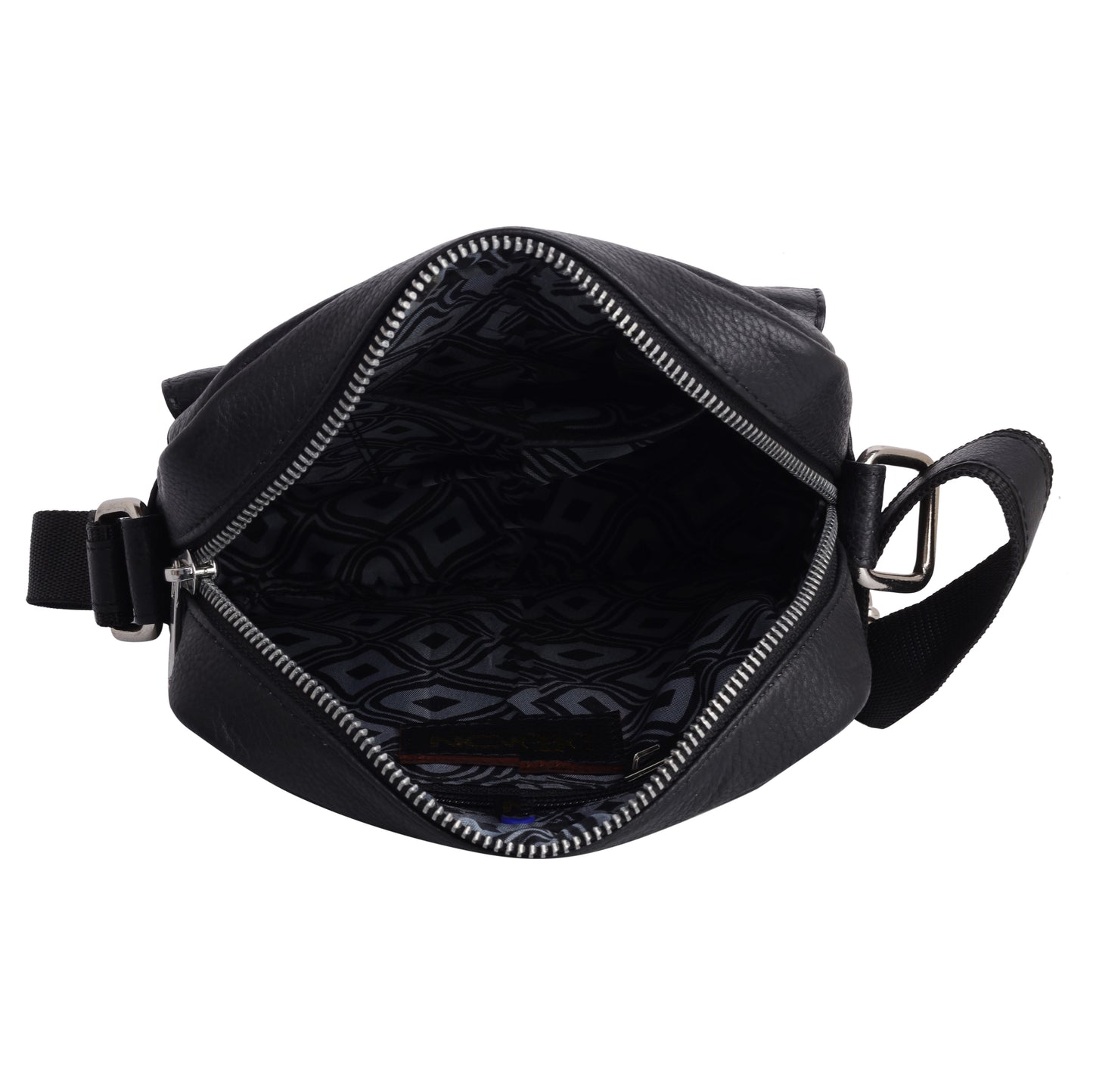 Denion Men’s Black Leather Crossbody Sling Bag – Stylish Shoulder & Messenger Bag for Travel, Office & Everyday Use
