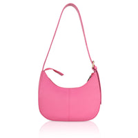 Denion Women’s Pink Leather Shoulder Bag – Trendy Underarm Handbag with Zipper Closure, Compact & Chic Everyday Purse