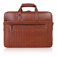 Denion Genuine Tan Leather Laptop Bag with Shoulder Strap – Executive Office Bag