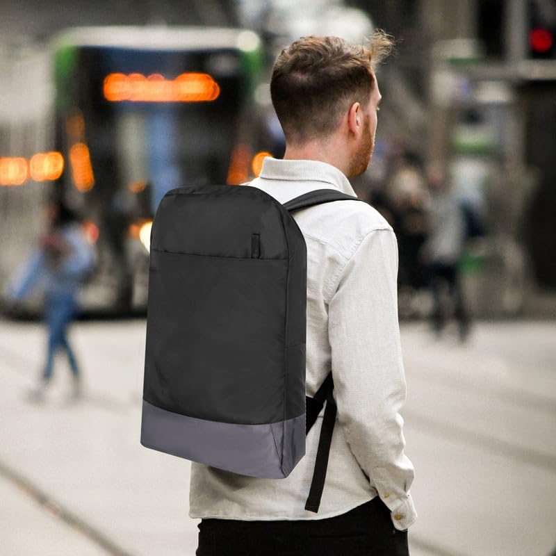 DENION Casual Backpack with 3 Compartments &Front Pocket | 16x12x3 Inches Polyester School &College Bag for Boys, Girls, Men &Women | Ideal for Office, Study &Travel – Black
