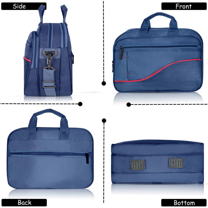 DENION Office Tetron Laptop Messenger Bag for Men | Fits up to 16 Inch Laptops | 4 Compartments | 12x16x5 Inches Lightweight Professional Shoulder &Hand Bag – Blue