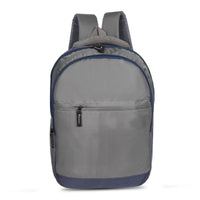 DENION Casual Backpack with 3 Compartments &Front Pocket | 17x12x5 Inches Polyester School &College Bag for Boys, Girls, Men &Women | Ideal for Office, Study &Travel – Grey