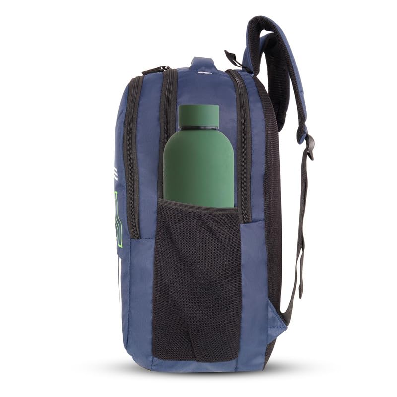 DENION Casual Backpack with 2 Compartments &Front Pocket | 17x12x5 Inches Polyester School &College Bag for Boys, Girls, Men &Women | Ideal for Office, Study &Travel – Blue