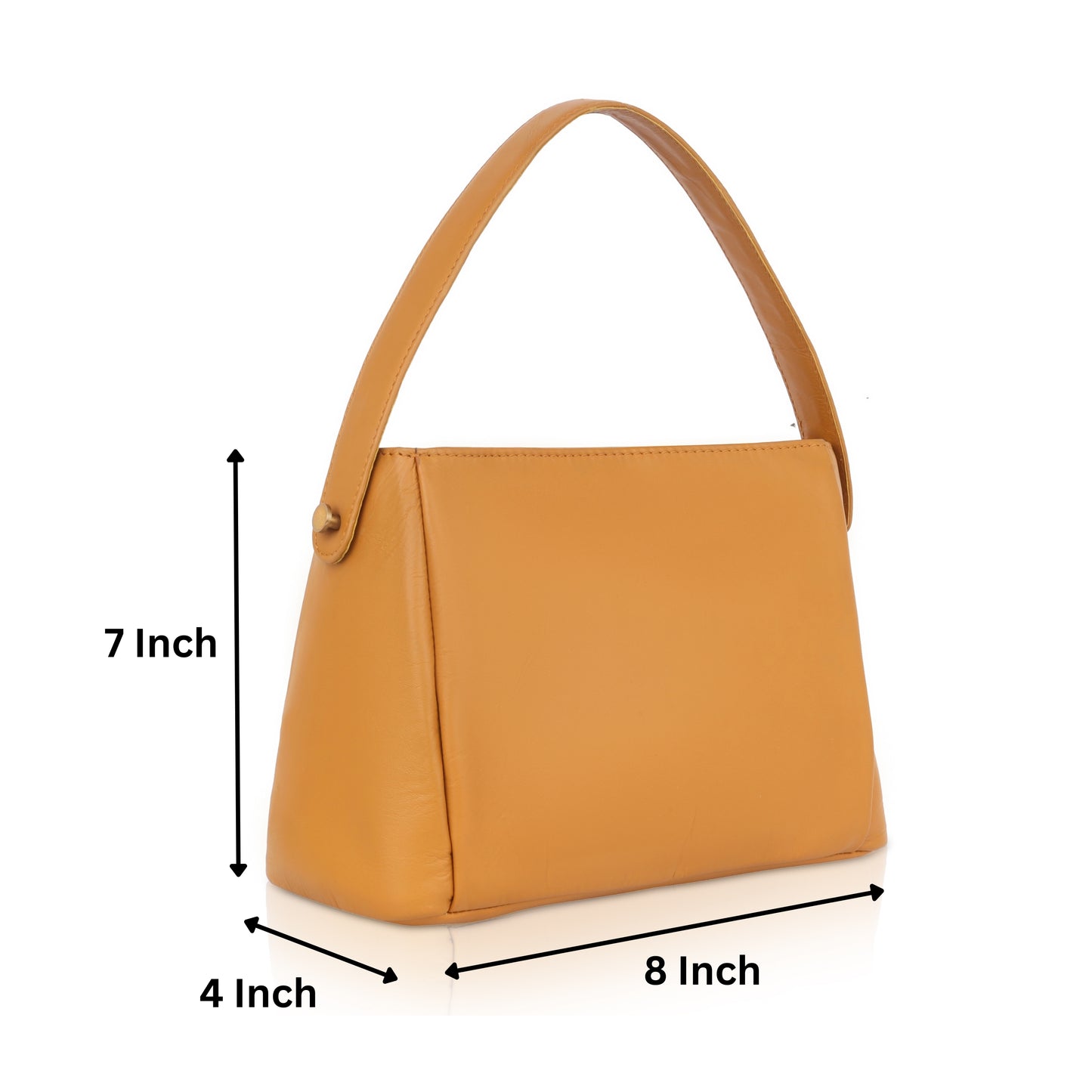 Denion Women’s Mustard Leather Handbag with Adjustable Strap – Elegant Shoulder Bag, Sling & Everyday Office Tote