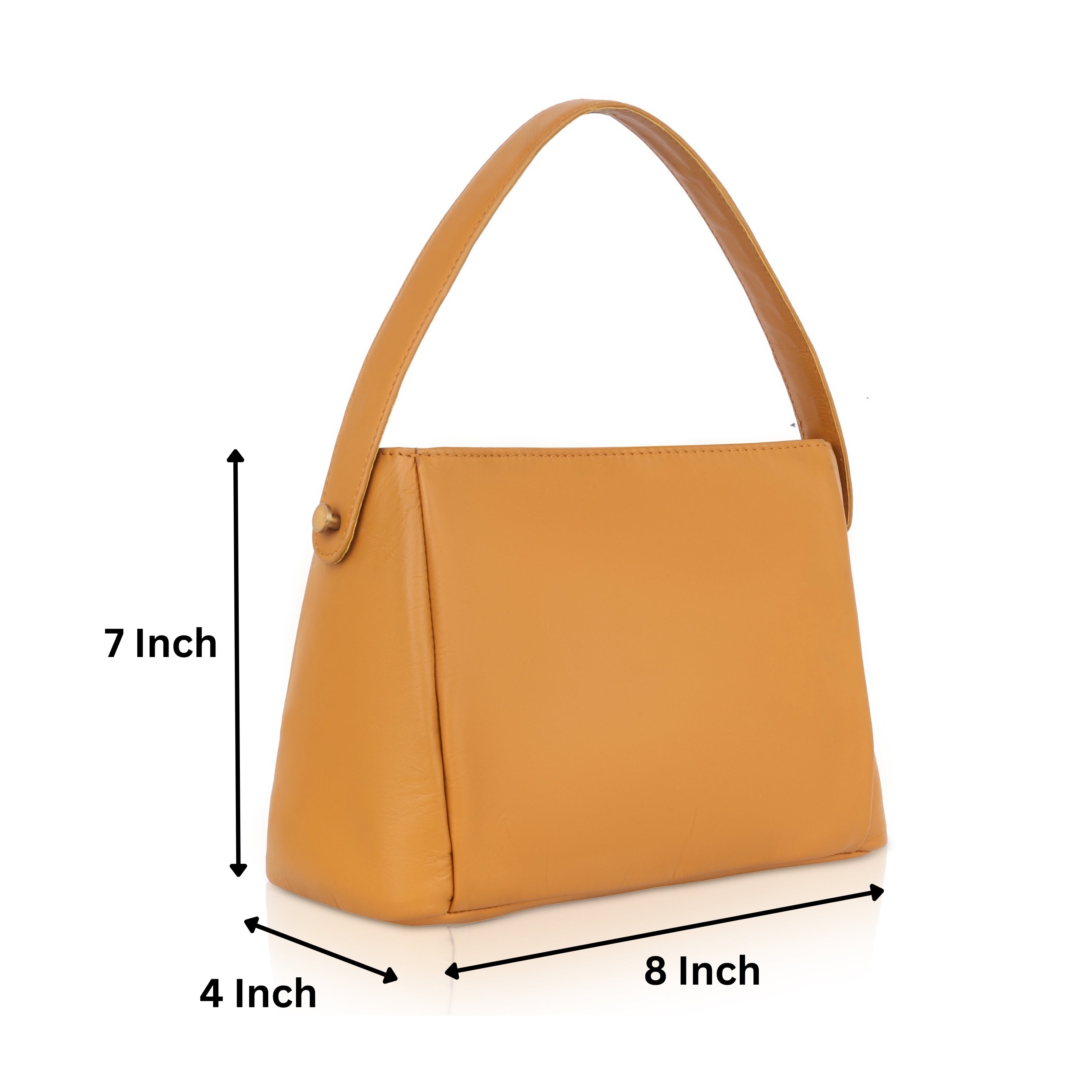 Denion Women’s Mustard Leather Handbag with Adjustable Strap – Elegant Shoulder Bag, Sling & Everyday Office Tote