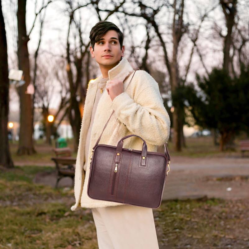 Elegant Leather Laptop Messenger Bag™