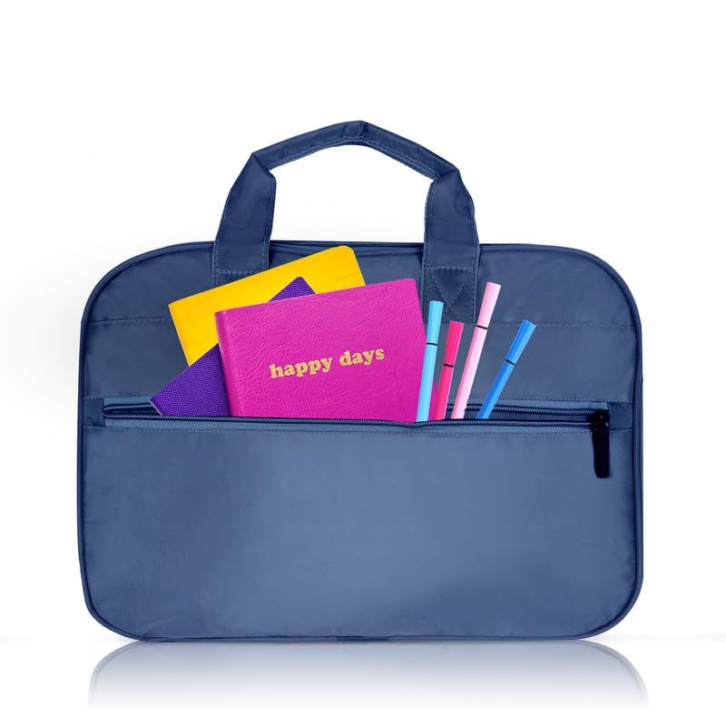 DENION Office Tetron Laptop Messenger Bag for Men | Fits up to 16 Inch Laptops | 4 Compartments | 12x16x5 Inches Lightweight Professional Shoulder &Hand Bag – Blue