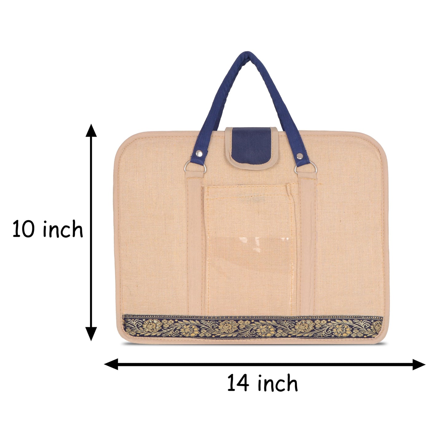 DENION Office Jute Laptop Messenger Bag for Men | Fits up to 16 Inch Laptops | 3 Compartments | 12x16x4 Inches Eco-Friendly Professional Shoulder &Hand Bag-Blue A