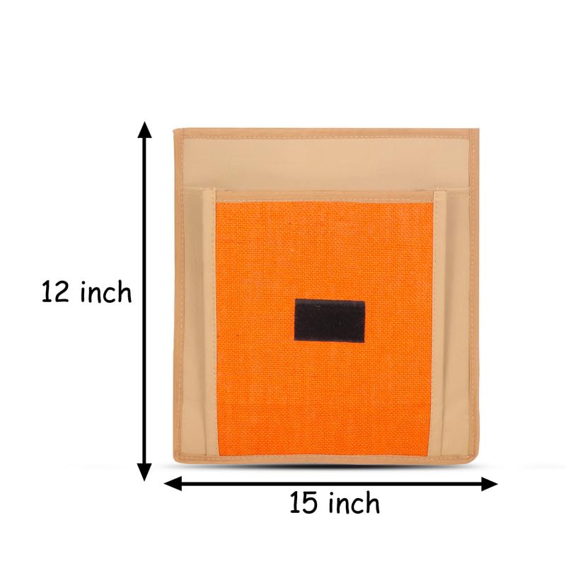 DENION Office Jute Laptop &Tablet Messenger Bag | Fits up to 12 Inch Devices | 3 Compartments | 14x12x4 Inches Eco-Friendly Professional Shoulder &Hand Bag- Orange