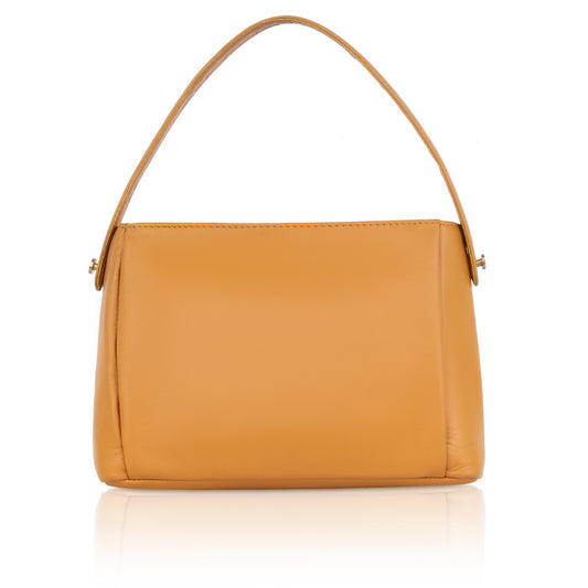 Denion Women’s Mustard Leather Handbag with Adjustable Strap – Elegant Shoulder Bag, Sling & Everyday Office Tote