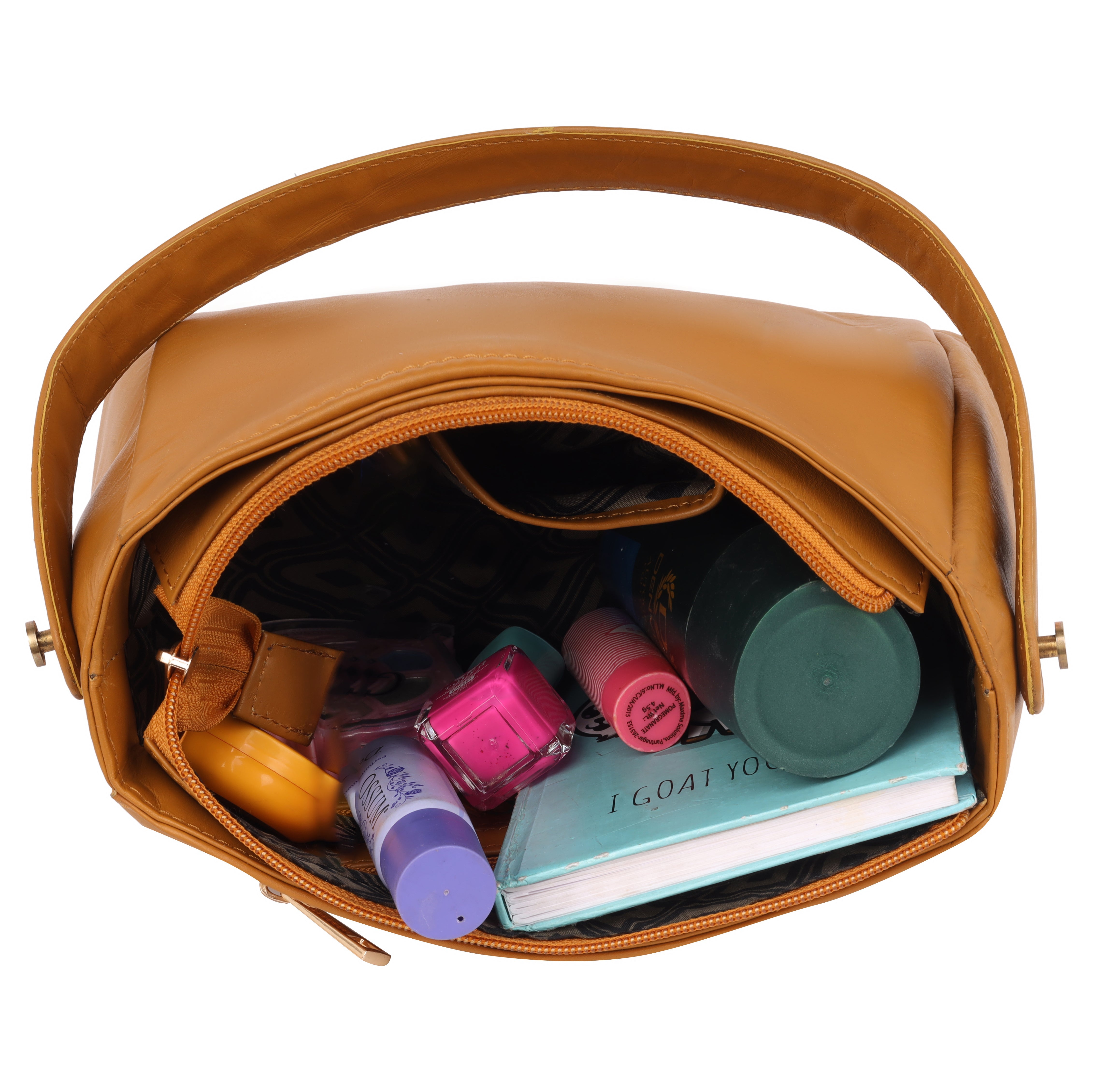 Denion Women’s Mustard Leather Handbag with Adjustable Strap – Elegant Shoulder Bag, Sling & Everyday Office Tote
