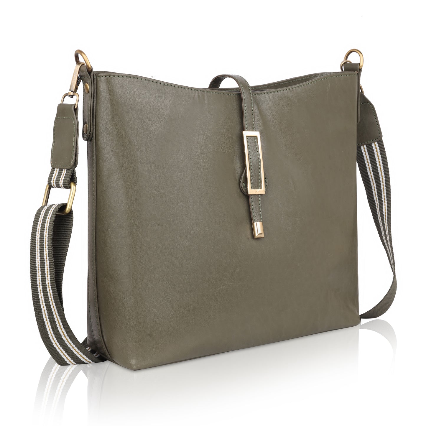 👜 Denion Olive Green Leather Crossbody Sling Bag – Stylish Shoulder Bag for Women