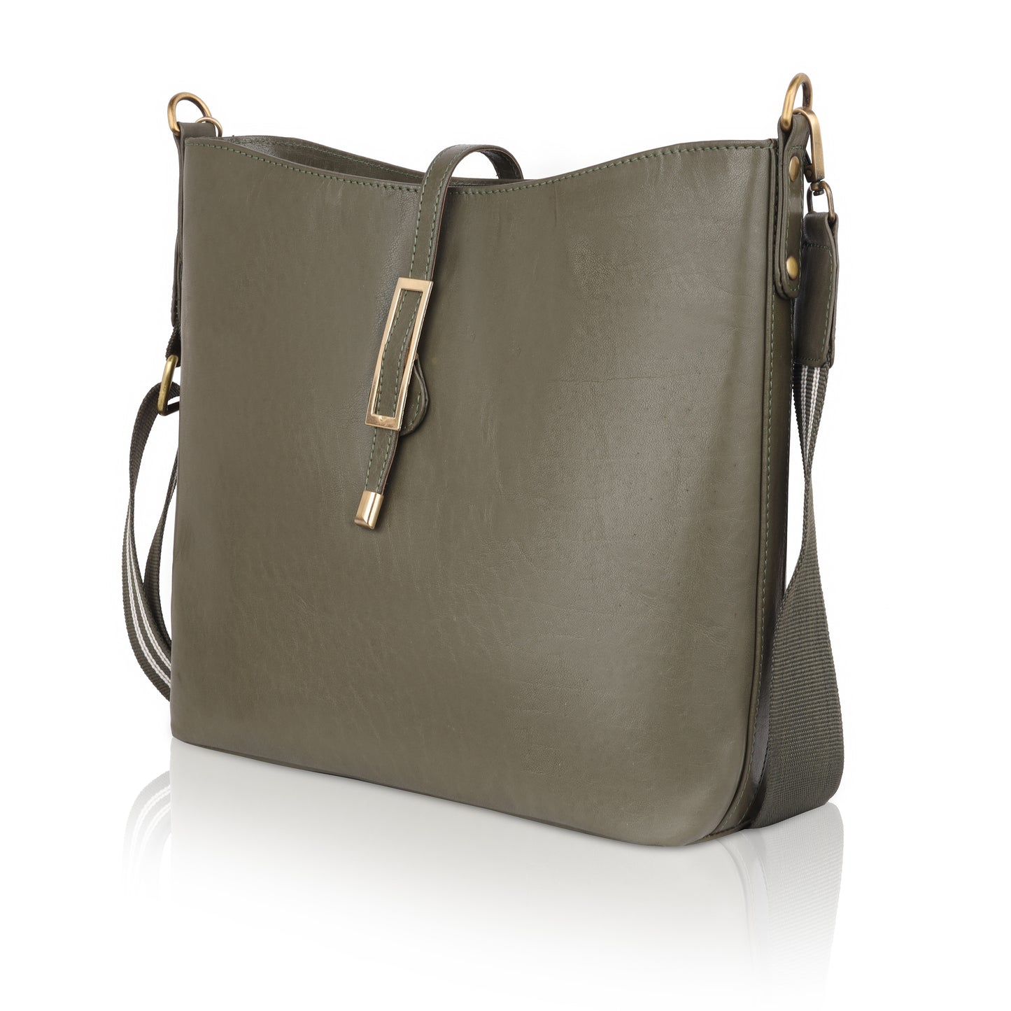 👜 Denion Olive Green Leather Crossbody Sling Bag – Stylish Shoulder Bag for Women