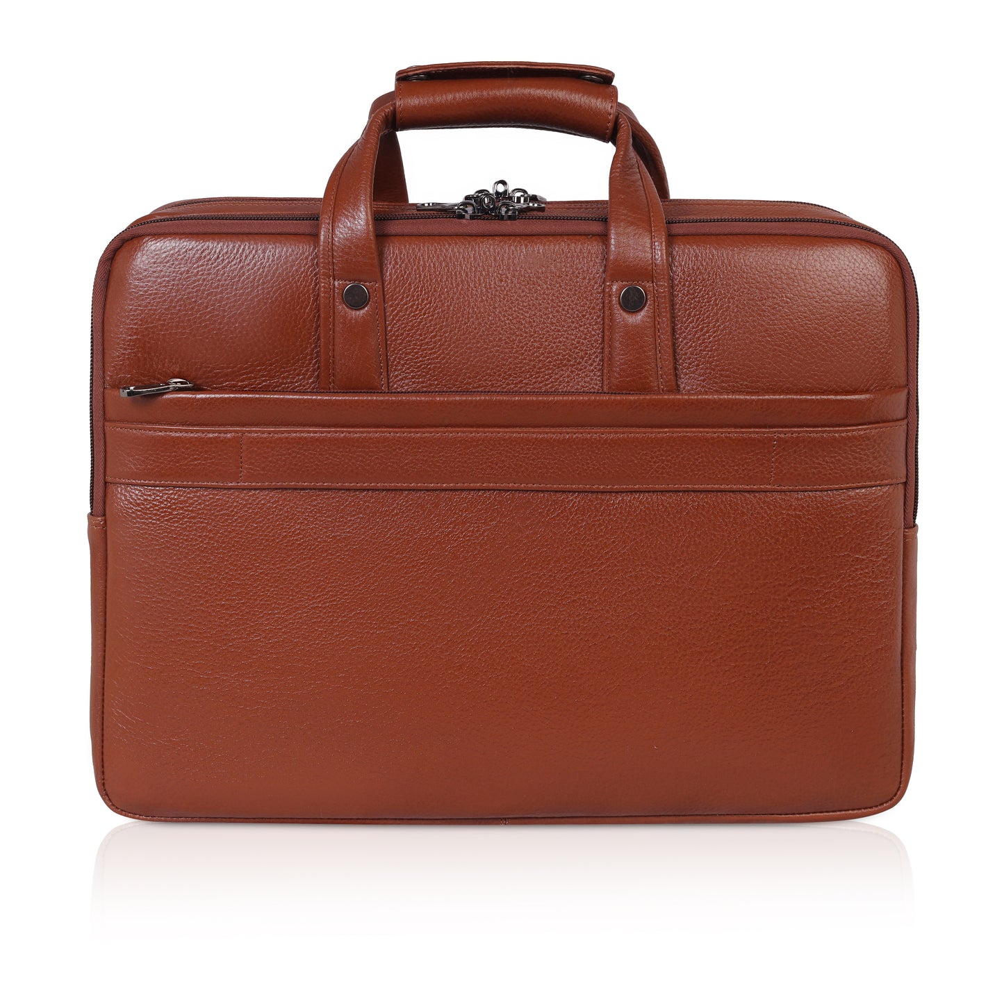 Denion Genuine Tan Leather Laptop Bag with Shoulder Strap – Executive Office Bag