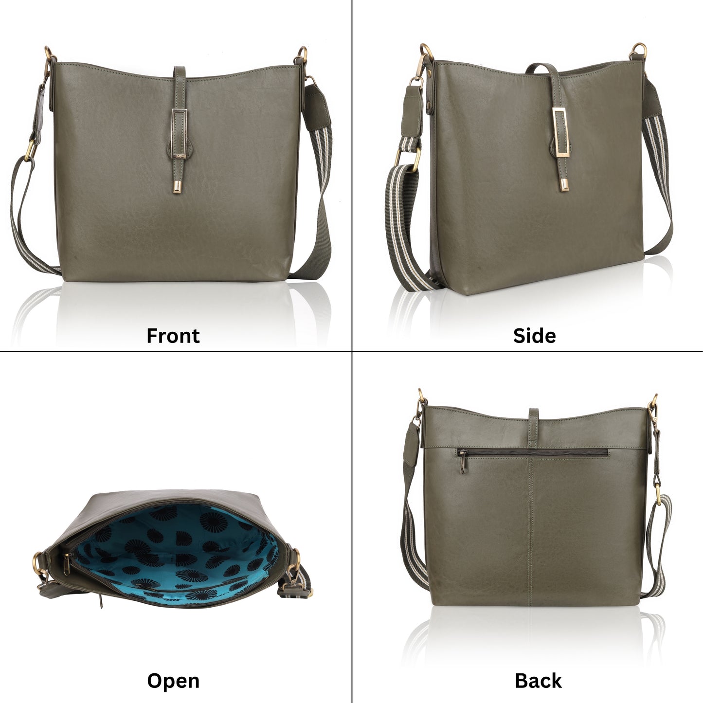 👜 Denion Olive Green Leather Crossbody Sling Bag – Stylish Shoulder Bag for Women