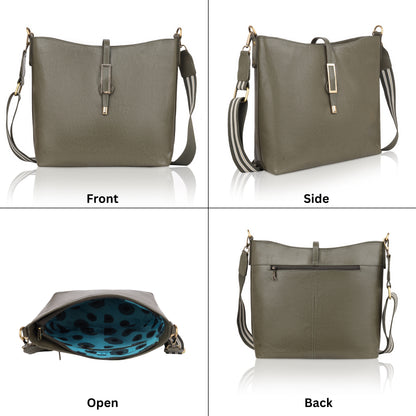 👜 Denion Olive Green Leather Crossbody Sling Bag – Stylish Shoulder Bag for Women
