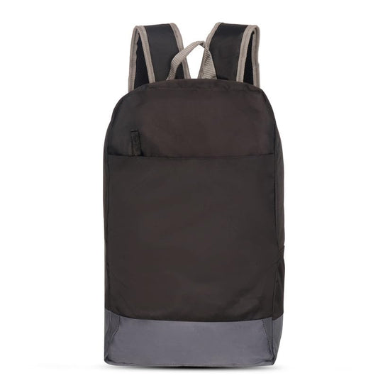 DENION Casual Backpack with 3 Compartments &Front Pocket | 16x12x3 Inches Polyester School &College Bag for Boys, Girls, Men &Women | Ideal for Office, Study &Travel – Black