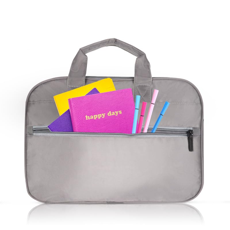 DENION Office Tetron Laptop Messenger Bag for Men | Fits up to 16 Inch Laptops | 4 Compartments | 12x16x5 Inches Lightweight Professional Shoulder &Hand Bag – Grey