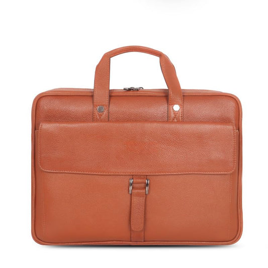 DENION Office Leather laptop bag for Fits 16 to 26 inch Laptop Messenger Bags For Mens (1-Brown Bag)