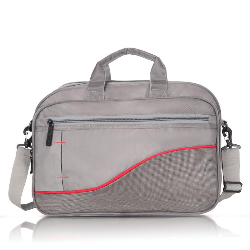 DENION Office Tetron Laptop Messenger Bag for Men | Fits up to 16 Inch Laptops | 4 Compartments | 12x16x5 Inches Lightweight Professional Shoulder &Hand Bag – Grey