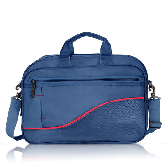 DENION Office Tetron Laptop Messenger Bag for Men | Fits up to 16 Inch Laptops | 4 Compartments | 12x16x5 Inches Lightweight Professional Shoulder &Hand Bag – Blue